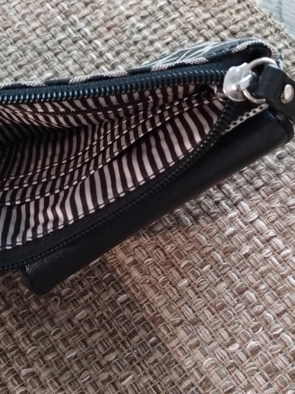 Nine West Black and White Patterned Wristlet Clutch